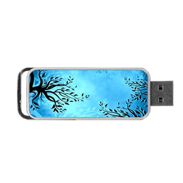 Blue Night Portrait Background Portable USB Flash (Two Sides)