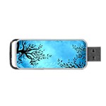 Blue Night Portrait Background Portable USB Flash (Two Sides) Back