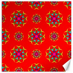 Rainbow Colors Geometric Circles Seamless Pattern On Red Background Canvas 20  X 20   by Nexatart