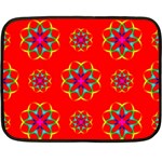 Rainbow Colors Geometric Circles Seamless Pattern On Red Background Double Sided Fleece Blanket (Mini)  35 x27  Blanket Back