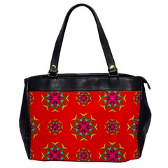 Rainbow Colors Geometric Circles Seamless Pattern On Red Background Office Handbags by Nexatart