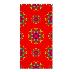 Rainbow Colors Geometric Circles Seamless Pattern On Red Background Shower Curtain 36  X 72  (stall)  by Nexatart