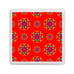 Rainbow Colors Geometric Circles Seamless Pattern On Red Background Memory Card Reader (square)  by Nexatart