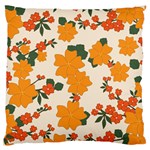 Vintage Floral Wallpaper Background In Shades Of Orange Large Flano Cushion Case (One Side) Front