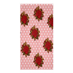 Pink Polka Dot Background With Red Roses Shower Curtain 36  X 72  (stall)  by Nexatart