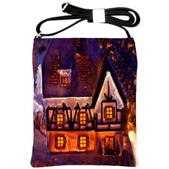 House In Winter Decoration Shoulder Sling Bags by Nexatart