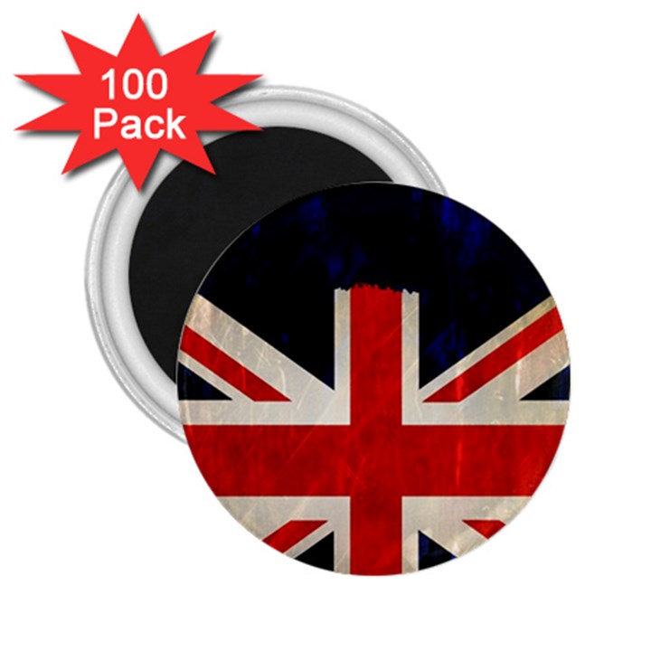 Flag Of Britain Grunge Union Jack Flag Background 2.25  Magnets (100 pack) 