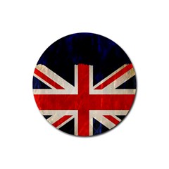 Flag Of Britain Grunge Union Jack Flag Background Rubber Coaster (round)  by Nexatart