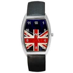 Flag Of Britain Grunge Union Jack Flag Background Barrel Style Metal Watch by Nexatart