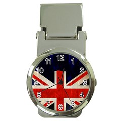 Flag Of Britain Grunge Union Jack Flag Background Money Clip Watches by Nexatart