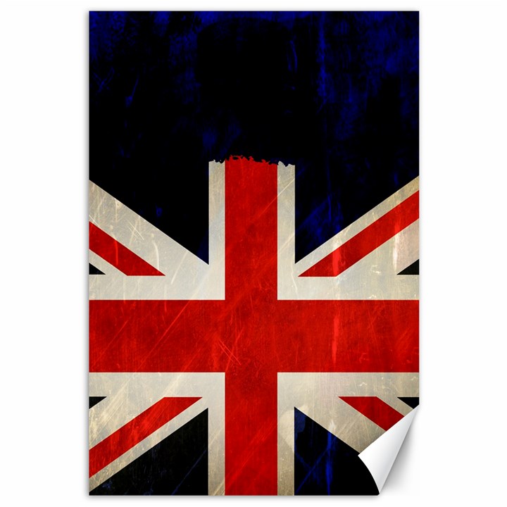 Flag Of Britain Grunge Union Jack Flag Background Canvas 12  x 18  