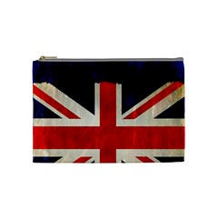 Flag Of Britain Grunge Union Jack Flag Background Cosmetic Bag (medium)  by Nexatart