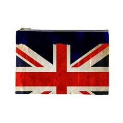 Flag Of Britain Grunge Union Jack Flag Background Cosmetic Bag (large)  by Nexatart
