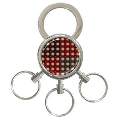 Decorative Pattern With Flowers Digital Computer Graphic 3-ring Key Chains