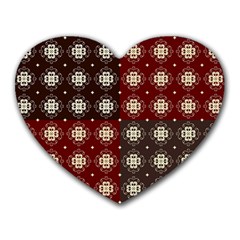 Decorative Pattern With Flowers Digital Computer Graphic Heart Mousepads by Nexatart