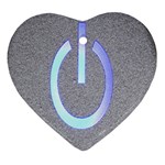 Close Up Of A Power Button Heart Ornament (Two Sides) Front