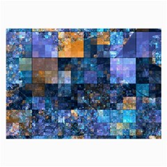 Blue Squares Abstract Background Of Blue And Purple Squares Large Glasses Cloth (2-side) by Nexatart