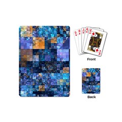 Blue Squares Abstract Background Of Blue And Purple Squares Playing Cards (mini)  by Nexatart