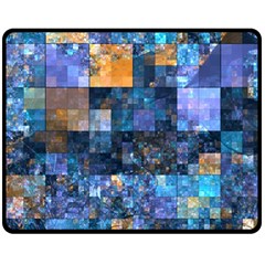 Blue Squares Abstract Background Of Blue And Purple Squares Double Sided Fleece Blanket (medium) 