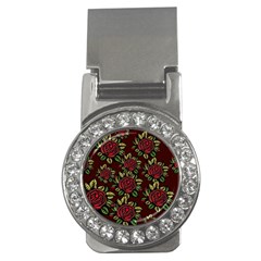 A Red Rose Tiling Pattern Money Clips (cz) 