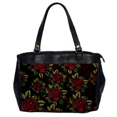 A Red Rose Tiling Pattern Office Handbags