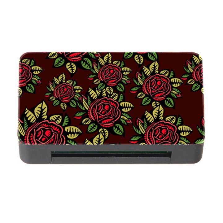 A Red Rose Tiling Pattern Memory Card Reader with CF