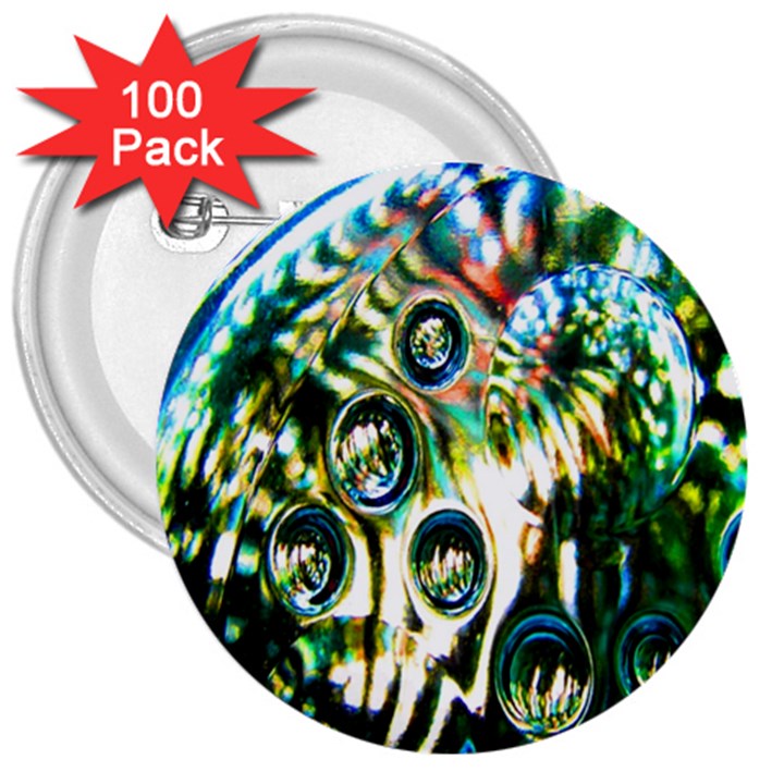 Dark Abstract Bubbles 3  Buttons (100 pack) 