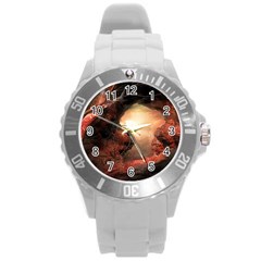 3d Illustration Of A Mysterious Place Round Plastic Sport Watch (l)