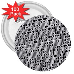 Metal Background With Round Holes 3  Buttons (100 Pack)  by Nexatart