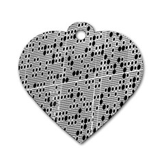 Metal Background With Round Holes Dog Tag Heart (one Side) by Nexatart