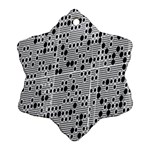 Metal Background With Round Holes Snowflake Ornament (Two Sides) Front