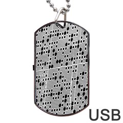 Metal Background With Round Holes Dog Tag Usb Flash (two Sides) by Nexatart