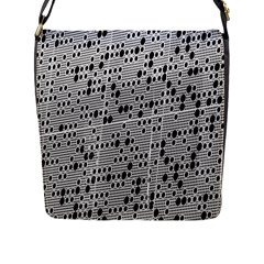 Metal Background With Round Holes Flap Messenger Bag (l)  by Nexatart