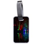 Illuminated Trees At Night Near Lake Luggage Tags (Two Sides) Front