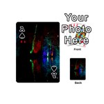 Illuminated Trees At Night Near Lake Playing Cards 54 (Mini)  Front - SpadeA