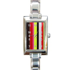 Stripe Background Rectangle Italian Charm Watch