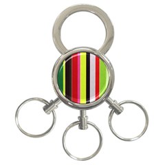 Stripe Background 3-ring Key Chains