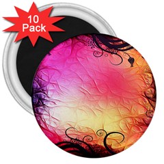 Floral Frame Surrealistic 3  Magnets (10 Pack)  by Nexatart