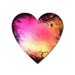Floral Frame Surrealistic Heart Magnet by Nexatart