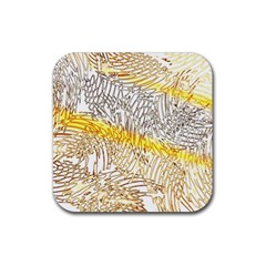 Abstract Composition Digital Processing Rubber Coaster (square)  by Nexatart