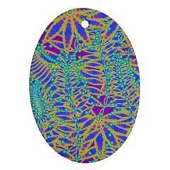 Abstract Floral Background Oval Ornament (two Sides) by Nexatart