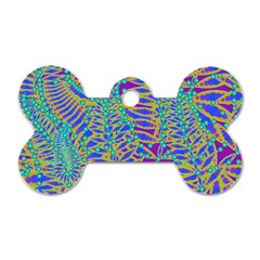 Abstract Floral Background Dog Tag Bone (One Side)