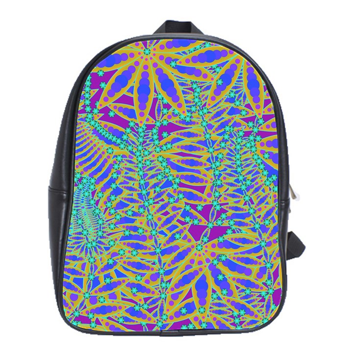 Abstract Floral Background School Bags(Large) 