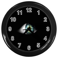 Eye On The Black Background Wall Clocks (black) by Nexatart