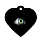 Eye On The Black Background Dog Tag Heart (Two Sides) Back