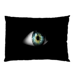 Eye On The Black Background Pillow Case by Nexatart