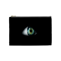 Eye On The Black Background Cosmetic Bag (medium)  by Nexatart