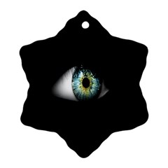 Eye On The Black Background Snowflake Ornament (two Sides) by Nexatart