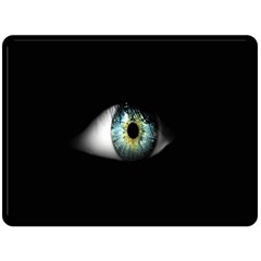 Eye On The Black Background Double Sided Fleece Blanket (large)  by Nexatart