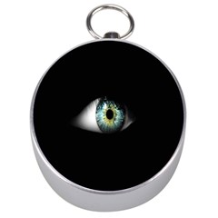 Eye On The Black Background Silver Compasses by Nexatart